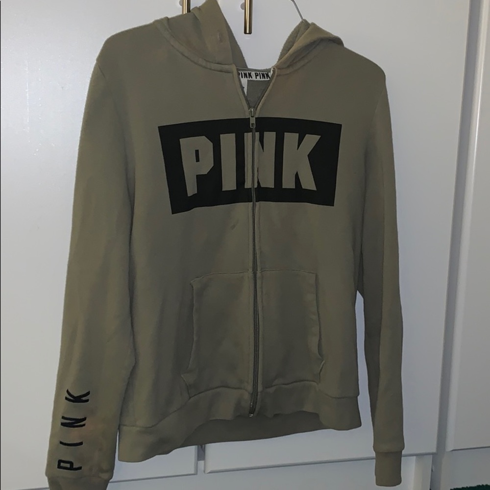 green PINK zip up